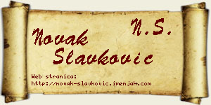 Novak Slavković vizit kartica